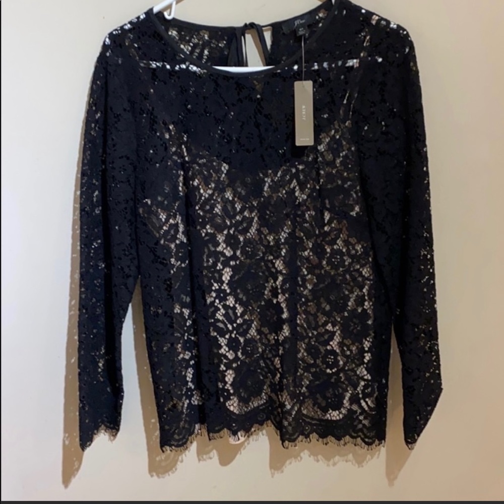 J.Crew lace black top size 6